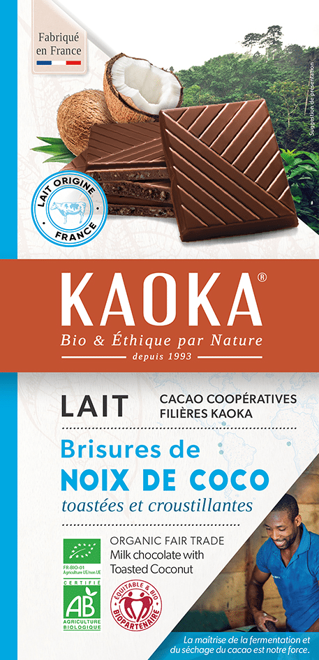 BIO mléčná čokoláda s kokosem 100 g Kaoka